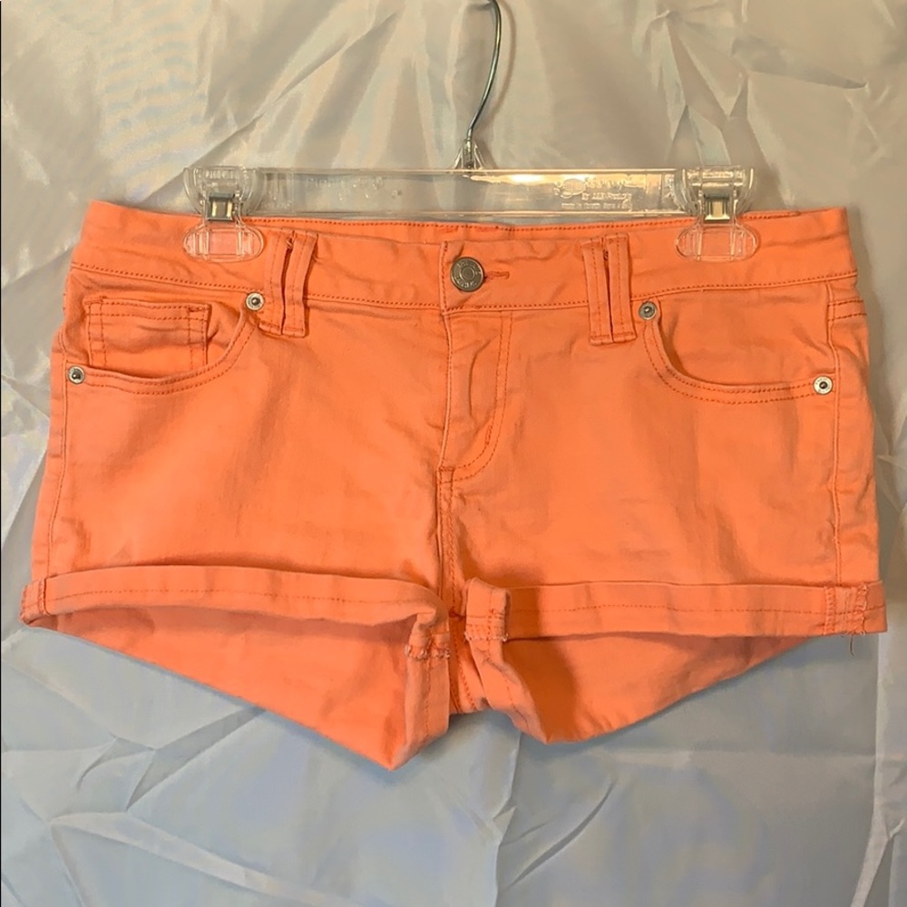 Salmon colored  jean shorts!!